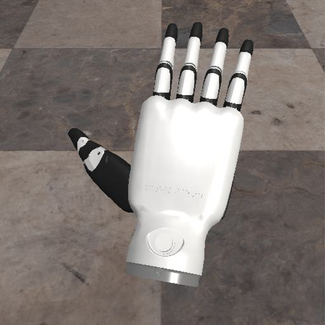 The robot hand rendered as its real shape